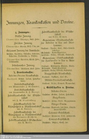 Innungen, Krankenkassen und Vereine