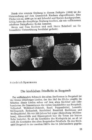 Die kirchlichen Friedhöfe in Bergstedt