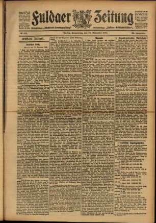 Erste Ausgabe vom Donnerstag, den 16. November 1905.