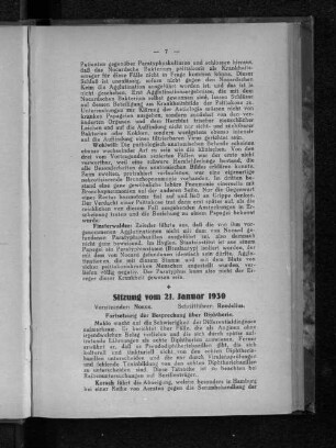 Sitzung am 21. Januar 1930