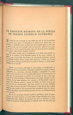 La emoción humana en la poesía de Fermín Estrella Gutiérrez