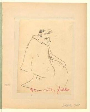 Sitzende alte Frau, Dreiviertelprofil