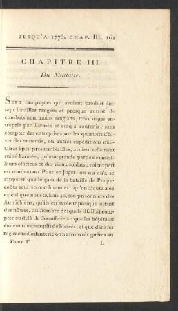 Chapitre III. Du Militaire