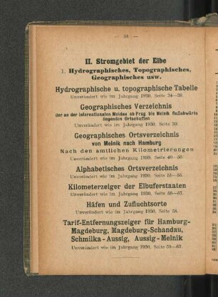 1. Hydrographische u. topographische Tabelle