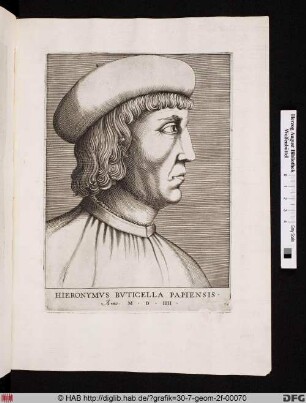 Hieronymus Buticella Papiensis.