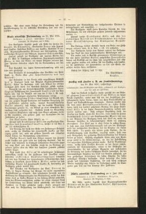 Fünfte ordentliche Versammlung am 6. Juni 1891