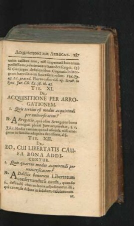 Tit. XI. De Acquisitione Per Arrogationem.