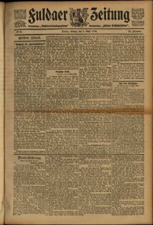Erste Ausgabe vom Freitag, den 09. März 1906.