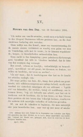 XV. Nieuws van den dag, van 19 November 1888
