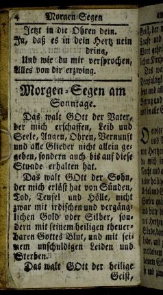 Morgen-Segen am Sonntage. - Abend-Segen am Sonnabend.