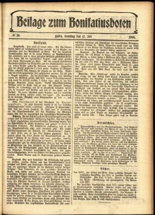 Zweite Ausgabe vom Sonntag, den 12. Juli 1903.