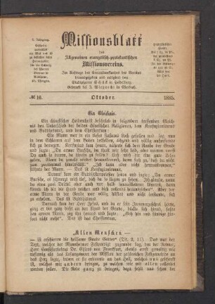 N° 10. Oktober. 1885