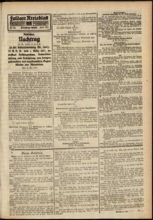 Zweite Ausgabe vom Donnerstag, den 10. Mai 1917.