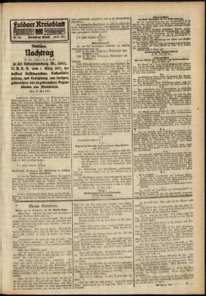 Zweite Ausgabe vom Donnerstag, den 10. Mai 1917.