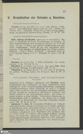 V. Krankheiten der Gelenke u. Knochen