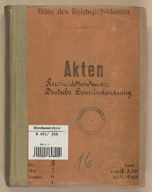 Deutsche Gemeindeordnung vom 30. Januar 1935