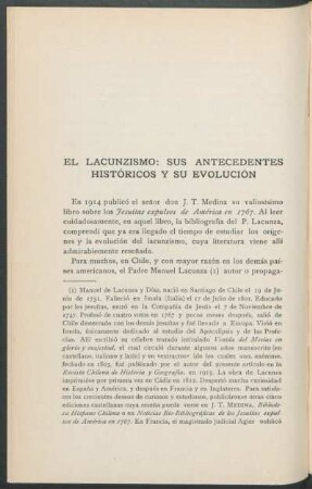 El Lacunzismo: sus antecedentes históricos y su evolución