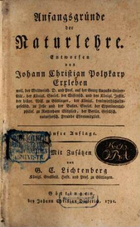 Anfangsgründe der Naturlehre
