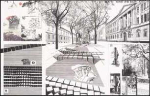 Umgestaltung des zugeschütteten Stadtkanals zur Kunstmeile, Yorckstraße, Potsdam Schinkelwettbewerb 1993: Perspektivische Ansichten (Collage)