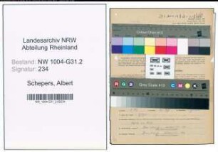 Entnazifizierung Albert Schepers , geb. 11.05.1878 (Gastwirt)