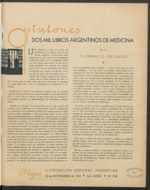Opiniones : Dos mil libros argentinos de medicina