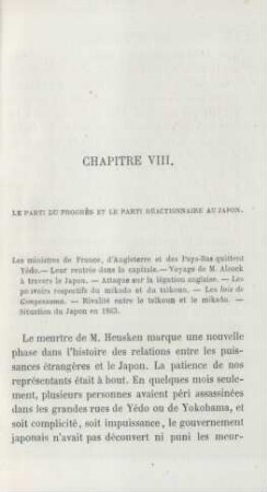 Chapitre VIII. Le parti du progrès et le parti réactionnaire au Japon