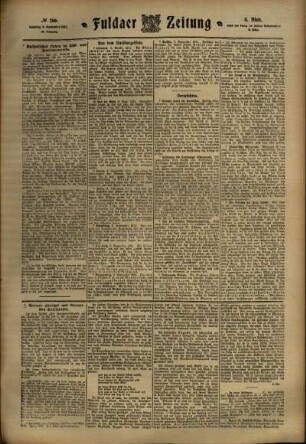 Dritte Ausgabe vom Samstag, den 09. September 1911.