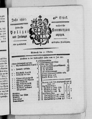 42tes Stück, Ausgabe vom 21. Oktober 1801