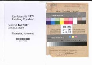 Entnazifizierung Johannes Thoerner , geb. 20.07.1905 (Postbeamter)
