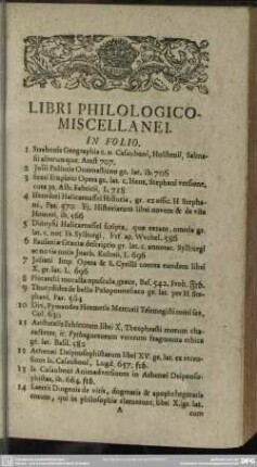 Libri Philologico-Miscellanei