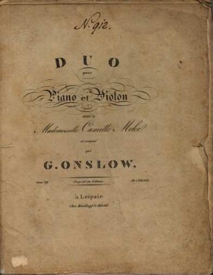 Duo pour piano et violon : oeuv. 29
