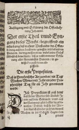Die erste Proposition. - Die Siebenzehende Proposition.