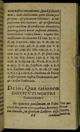 De iis, Quæ rationem Institutinostri Concernunt.