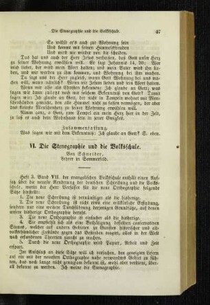 Die Stenographie und die Volksschule