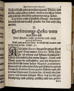 II. Vorbereitungs Gebet/ wenn man beten wil.