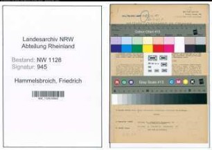 Entnazifizierung Friedrich Hammelsbroich , geb. 25.01.1900 (Feuerwehrmann)