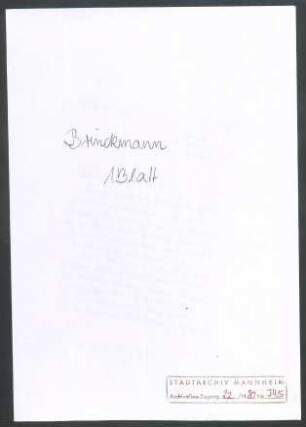 Brinckmann, A[lbert] E[rich], Rostock, an Wichert