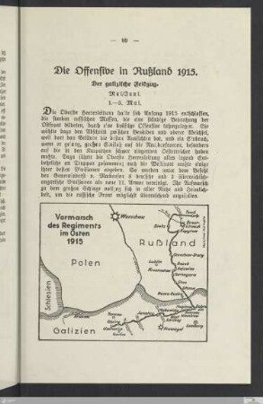 Die Offensive in Rußland 1915