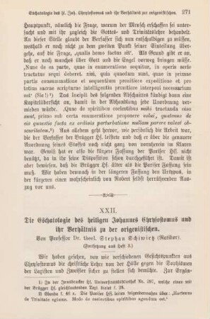 271-281 Die Eschatologie des heiligen Johannes Chrysostomus und ihr Verhältnis zu der origenistischen : Fortsetzung
