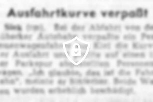 Ausfahrtkurve verpaßt