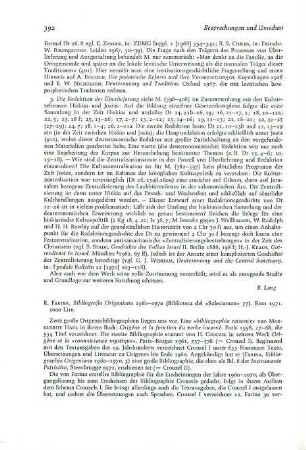 392-393 [Rezension] Farina, Raffaele, Bibliografia Origeniana