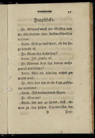 Fragstücke.