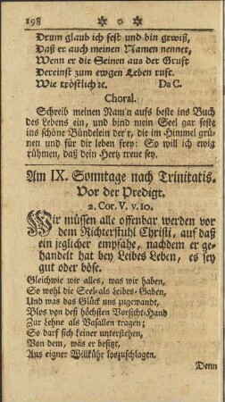 Am IX. Sonntage nach Trinitatis