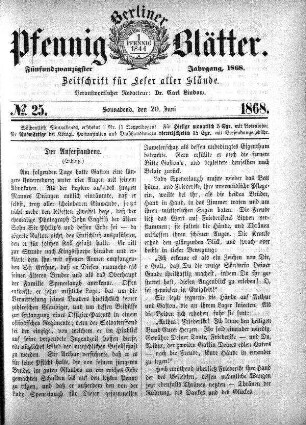 No. 25, Sonnabend, den 20. Juni