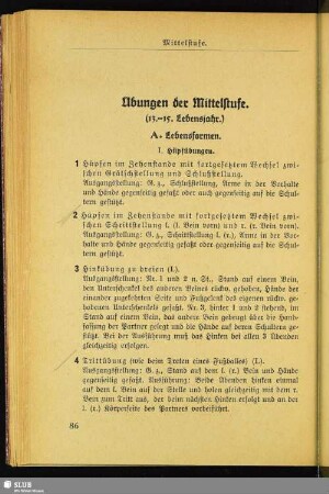 Übungen der Mittelstufe (13.-15. Lebensjahr)