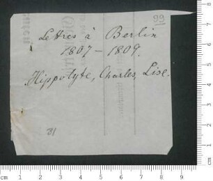 Lettres à Berlin 1807-1809. Hippolyte, Charles, Lise.