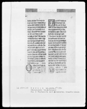 Sächsische Weltchronik (bis zum Jahre 1229) — Biblische Phantasieportraits, Folio 8recto