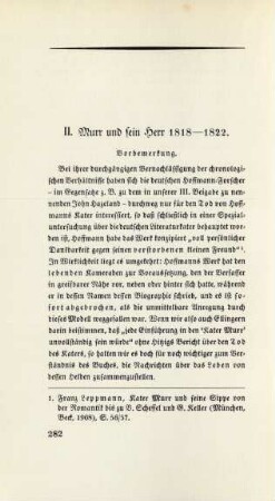 II. Murr und sein Herr 1818-1822