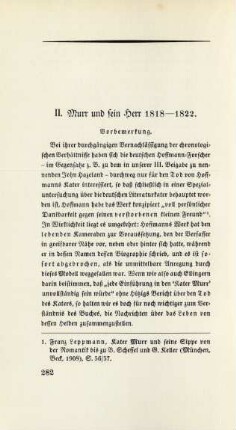 II. Murr und sein Herr 1818-1822