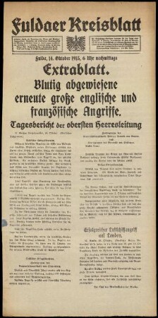 Ausgabe vom Donnerstag, den 14. Oktober 1915.